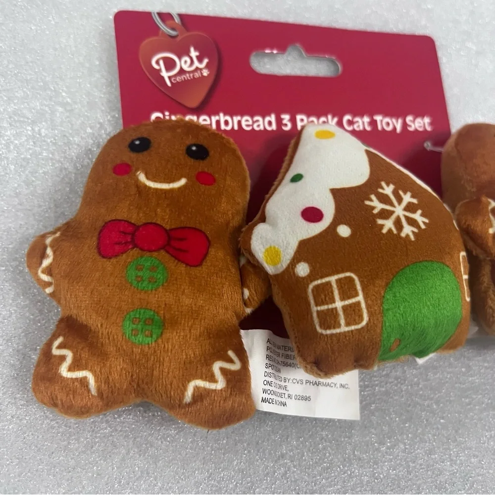 Gingerbread Cat Plush Toy 3 Pack Set For Christmas PET Central